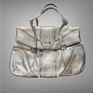 White House Black Market Metallic Silver Shoulder Bag
